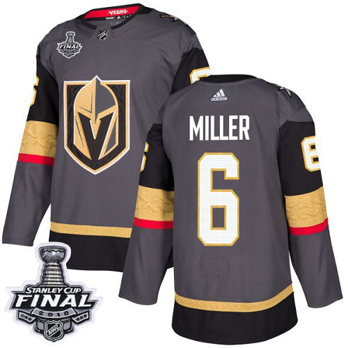 Adidas Golden Knights #6 Colin Miller Grey Home Authentic 2018 Stanley Cup Final Stitched NHL Jersey Adidas Golden Knights #6 Colin Miller Grey Home Authentic 2018 Stanley Cup Final Stitched NHL Jersey