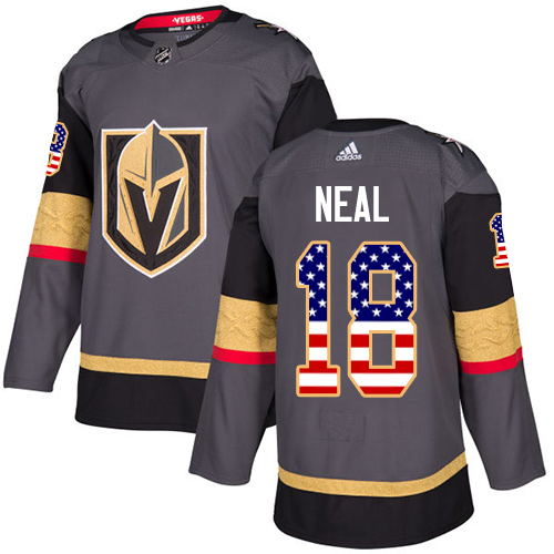 Adidas Golden Knights #18 James Neal Grey Home Authentic USA Flag Stitched NHL Jersey Adidas Golden Knights #18 James Neal Grey Home Authentic USA Flag Stitched NHL Jersey