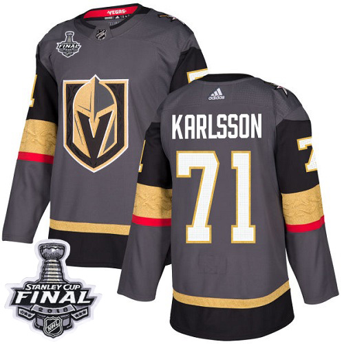 Adidas Golden Knights #71 William Karlsson Grey Home Authentic 2018 Stanley Cup Final Stitched NHL Jersey Adidas Golden Knights #71 William Karlsson Grey Home Authentic 2018 Stanley Cup Final Stitched NHL Jersey