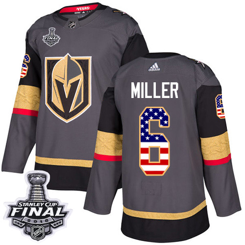 Adidas Golden Knights #6 Colin Miller Grey Home Authentic USA Flag 2018 Stanley Cup Final Stitched NHL Jersey Adidas Golden Knights #6 Colin Miller Grey Home Authentic USA Flag 2018 Stanley Cup Final Stitched NHL Jersey