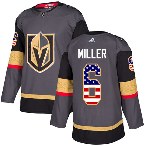 Adidas Golden Knights #6 Colin Miller Grey Home Authentic USA Flag Stitched NHL Jersey Adidas Golden Knights #6 Colin Miller Grey Home Authentic USA Flag Stitched NHL Jersey
