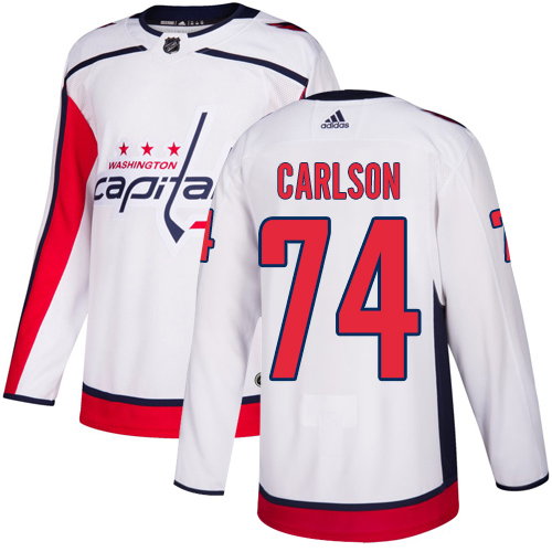Adidas Capitals #74 John Carlson White Road Authentic Stitched NHL Jersey Adidas Capitals #74 John Carlson White Road Authentic Stitched NHL Jersey