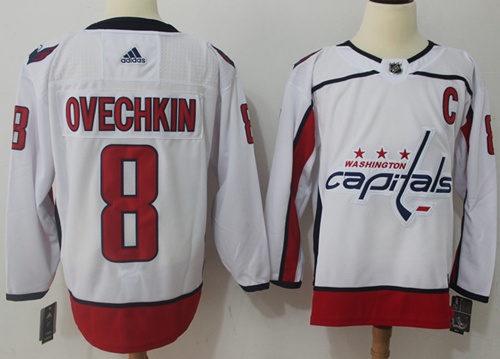 Adidas Capitals #8 Alex Ovechkin White Road Authentic Stitched NHL Jersey Adidas Capitals #8 Alex Ovechkin White Road Authentic Stitched NHL Jersey