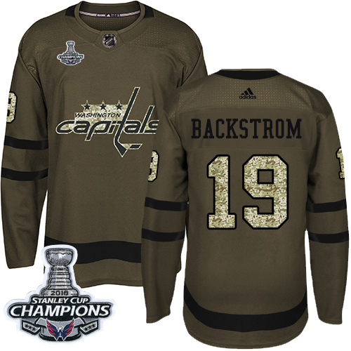 Adidas Capitals #19 Nicklas Backstrom Green Salute to Service Stanley Cup Final Champions Stitched NHL Jersey Adidas Capitals #19 Nicklas Backstrom Green Salute to Service Stanley Cup Final Champions Stitched NHL Jersey
