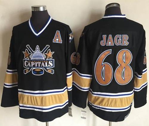 Capitals #68 Jaromir Jagr Black CCM Throwback Stitched NHL Jersey Capitals #68 Jaromir Jagr Black CCM Throwback Stitched NHL Jersey