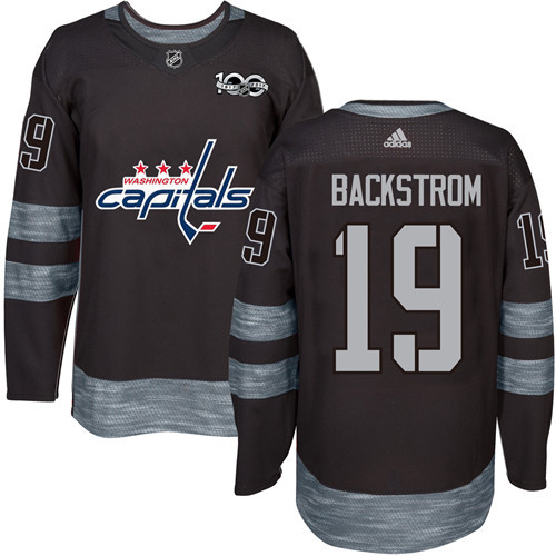 Adidas Capitals #19 Nicklas Backstrom Black 1917-2017 100th Anniversary Stitched NHL Jersey Adidas Capitals #19 Nicklas Backstrom Black 1917-2017 100th Anniversary Stitched NHL Jersey