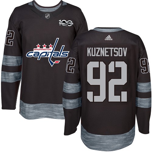 Adidas Capitals #92 Evgeny Kuznetsov Black 1917-2017 100th Anniversary Stitched NHL Jersey Adidas Capitals #92 Evgeny Kuznetsov Black 1917-2017 100th Anniversary Stitched NHL Jersey