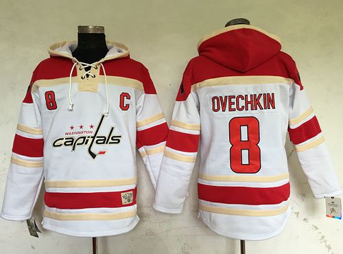 Capitals #8 Alex Ovechkin White Sawyer Hooded Sweatshirt Stitched NHL Jersey Capitals #8 Alex Ovechkin White Sawyer Hooded Sweatshirt Stitched NHL Jersey