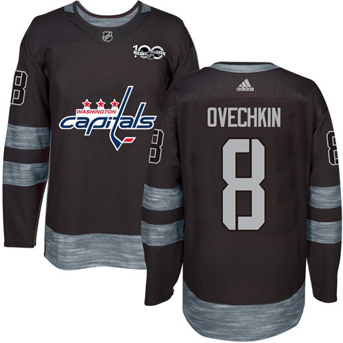 Adidas Capitals #8 Alex Ovechkin Black 1917-2017 100th Anniversary Stitched NHL Jersey Adidas Capitals #8 Alex Ovechkin Black 1917-2017 100th Anniversary Stitched NHL Jersey