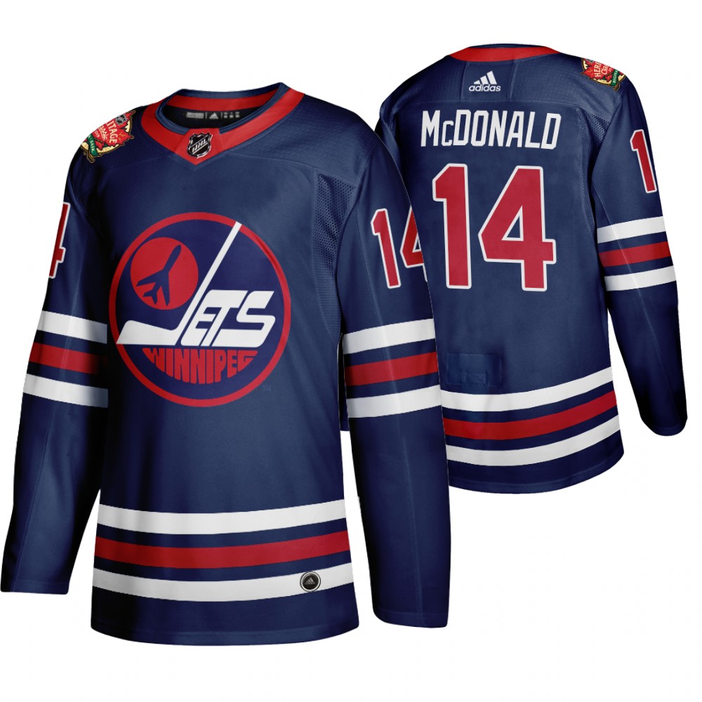 Winnipeg Jets #14 Ab McDonald Men's 2019-20 Heritage Classic Wha Navy Stitched NHL Jersey Winnipeg Jets #14 Ab McDonald Men's 2019-20 Heritage Classic Wha Navy Stitched NHL Jersey