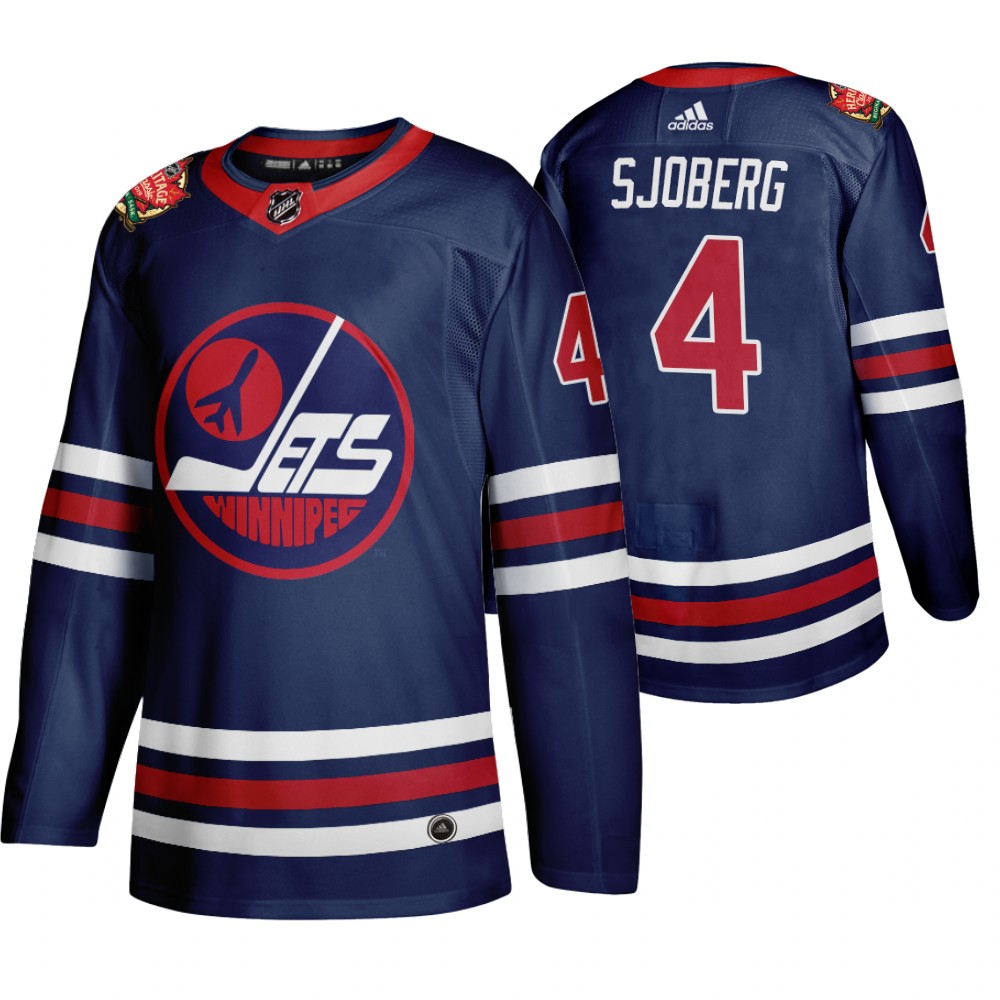 Winnipeg Jets #4 Lars-Erik Sjoberg Men's 2019-20 Heritage Classic Wha Navy Stitched NHL Jersey Winnipeg Jets #4 Lars-Erik Sjoberg Men's 2019-20 Heritage Classic Wha Navy Stitched NHL Jersey