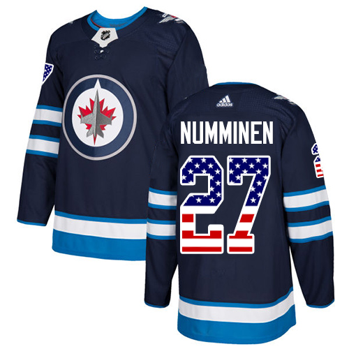 Adidas Jets #27 Teppo Numminen Navy Blue Home Authentic USA Flag Stitched NHL Jersey Adidas Jets #27 Teppo Numminen Navy Blue Home Authentic USA Flag Stitched NHL Jersey