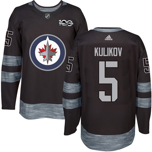 Adidas Jets #5 Dmitry Kulikov Black 1917-2017 100th Anniversary Stitched NHL Jersey Adidas Jets #5 Dmitry Kulikov Black 1917-2017 100th Anniversary Stitched NHL Jersey