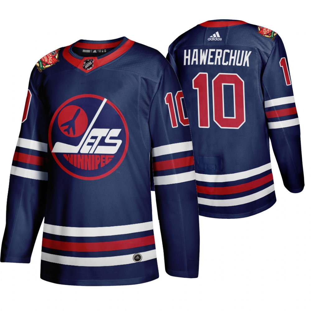 Winnipeg Jets #10 Dale Hawerchuk Men's 2019-20 Heritage Classic Wha Navy Stitched NHL Jersey Winnipeg Jets #10 Dale Hawerchuk Men's 2019-20 Heritage Classic Wha Navy Stitched NHL Jersey