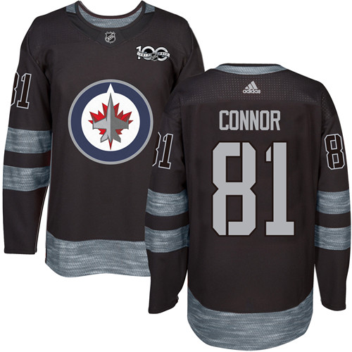Adidas Jets #81 Kyle Connor Black 1917-2017 100th Anniversary Stitched NHL Jersey Adidas Jets #81 Kyle Connor Black 1917-2017 100th Anniversary Stitched NHL Jersey