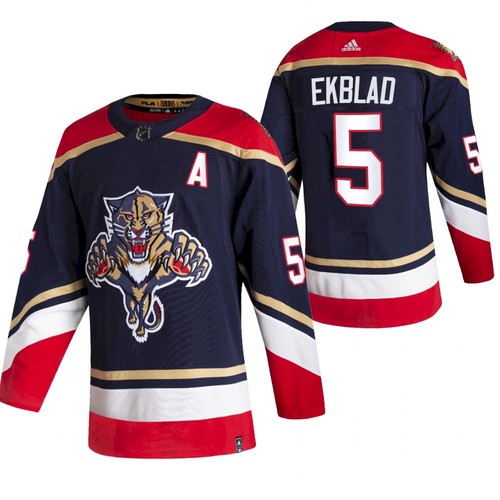 Men's Florida Panthers #5 Aaron Ekblad Black Black 2020-21 Reverse Retro Stitched Jersey