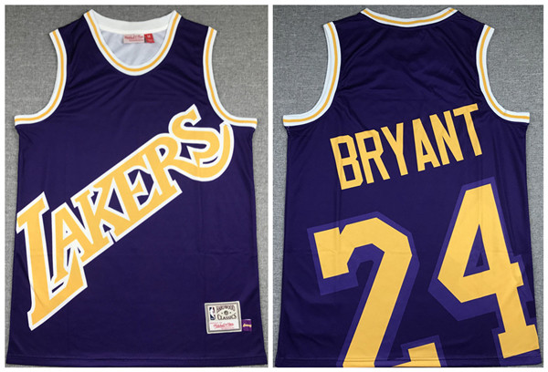 Men's Los Angeles Lakers #24 Kobe Bryant Purple Big Face Stitched Jersey Men's Los Angeles Lakers #24 Kobe Bryant Purple Big Face Stitched Jersey