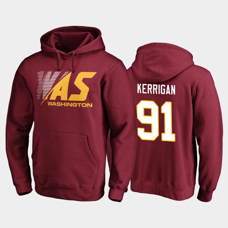 Men's Washington Football Team #91 Ryan Kerrigan 2020 NFL Burgundy Stealth Scanner Pullover Hoodie Men's Washington Football Team #91 Ryan Kerrigan 2020 NFL Burgundy Stealth Scanner Pullover Hoodie
