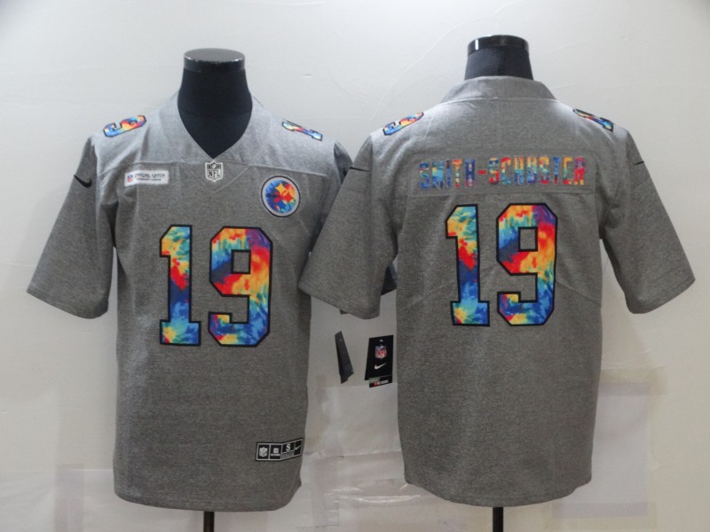 Men's Pittsburgh Steelers #19 JuJu Smith-Schuster 2020 Grey Crucial Catch Limited Stitched Jersey Men's Pittsburgh Steelers #19 JuJu Smith-Schuster 2020 Grey Crucial Catch Limited Stitched Jersey