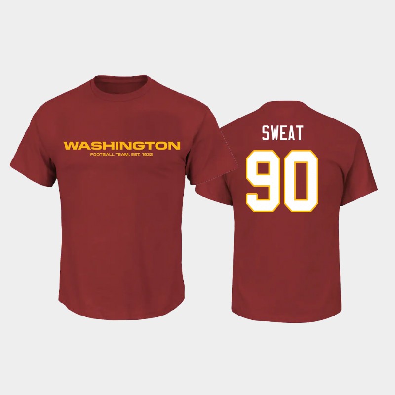 Men's Washington Football Team #90 Montez Sweat 2020 Red NFL Name & Number T-Shirt Men's Washington Football Team #90 Montez Sweat 2020 Red NFL Name & Number T-Shirt