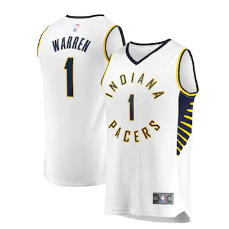 Men's Indiana Pacers #1 T.J. Warren White NBA Stitched Jersey