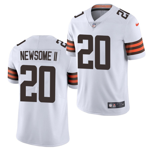 Men's Cleveland Browns #20 Greg Newsome II 2021 White NFL Vapor Untouchable Limited Stitched Jersey Men's Cleveland Browns #20 Greg Newsome II 2021 White NFL Vapor Untouchable Limited Stitched Jersey