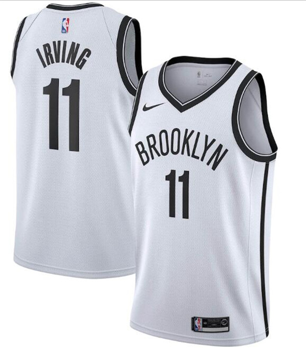 Men's Brooklyn Nets #11 Kyrie Irving White NFL Association Edition Swingman Stitched Jersey Men's Brooklyn Nets #11 Kyrie Irving White NFL Association Edition Swingman Stitched Jersey