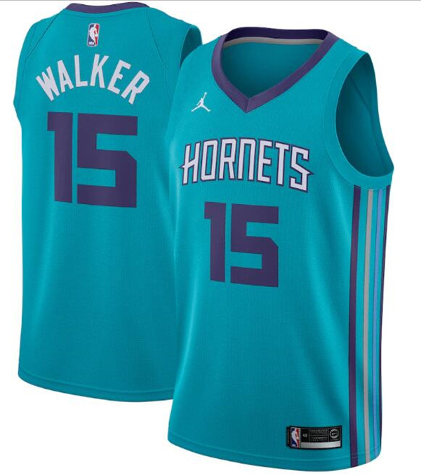 Men's Charlotte Hornets Teal #15 Kemba Walker Icon Edition Swingman Stitched Jersey Men's Charlotte Hornets Teal #15 Kemba Walker Icon Edition Swingman Stitched Jersey