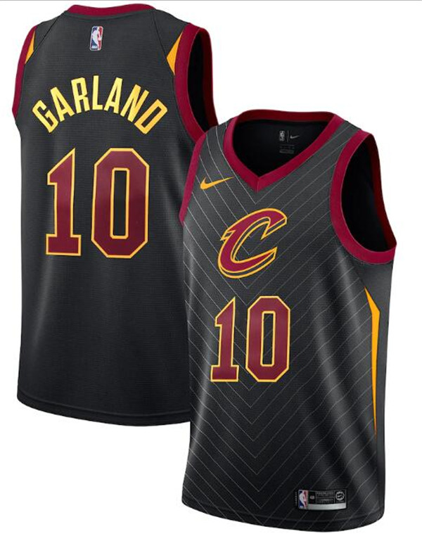 Men's Cleveland Cavaliers Black #10 Darius Garland Statement Edition Swingman Stitched Jersey Men's Cleveland Cavaliers Black #10 Darius Garland Statement Edition Swingman Stitched Jersey