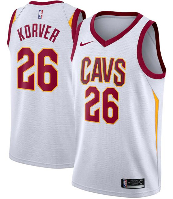 Men's Cleveland Cavaliers White #26 Kyle Korver Association Edition Swingman Stitched Jersey