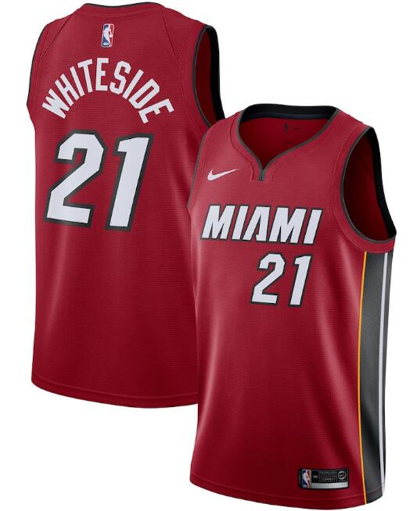 Men's Miami Heat Red #21 Hassan Whiteside Statement Edition Swingman Stitched Jersey Men's Miami Heat Red #21 Hassan Whiteside Statement Edition Swingman Stitched Jersey