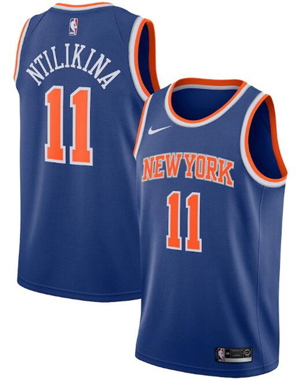 New Yok Knicks Blue #11 Frank Ntilikina Icon Edition Stitched Swingman Jersey New Yok Knicks Blue #11 Frank Ntilikina Icon Edition Stitched Swingman Jersey