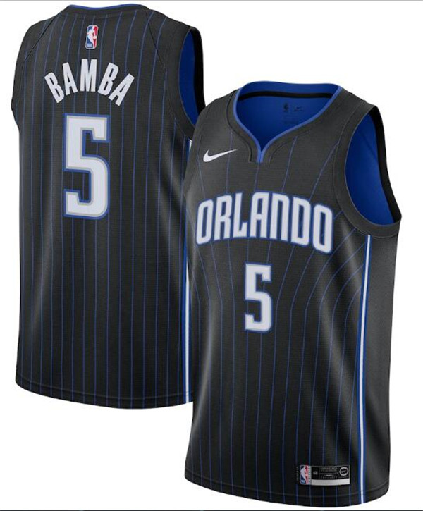Men's Orlando Magic Black #5 Mohamed Bamba Icon Edition Stitched Swingman Jersey Men's Orlando Magic Black #5 Mohamed Bamba Icon Edition Stitched Swingman Jersey