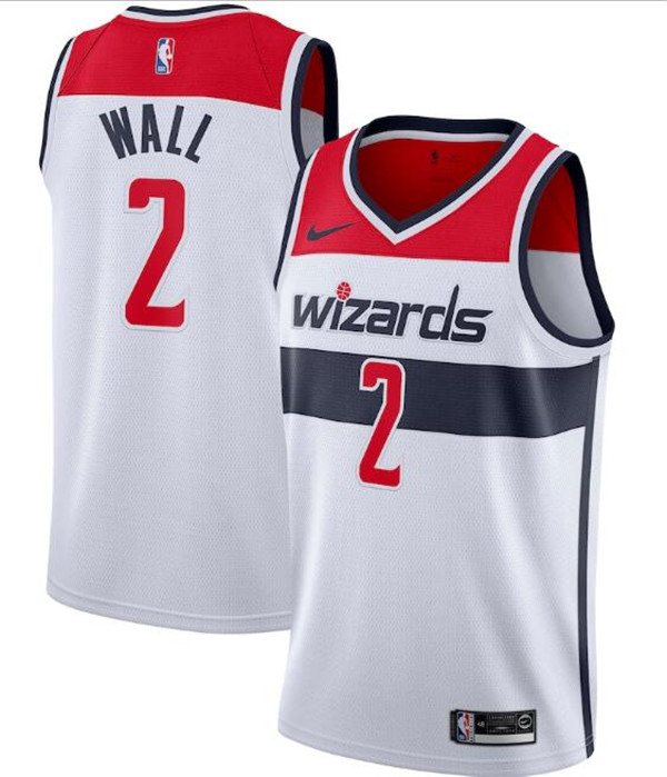 Men's Washington Wizards #2 John Wall White  NBA Association Edition Swingman Stitched Jersey