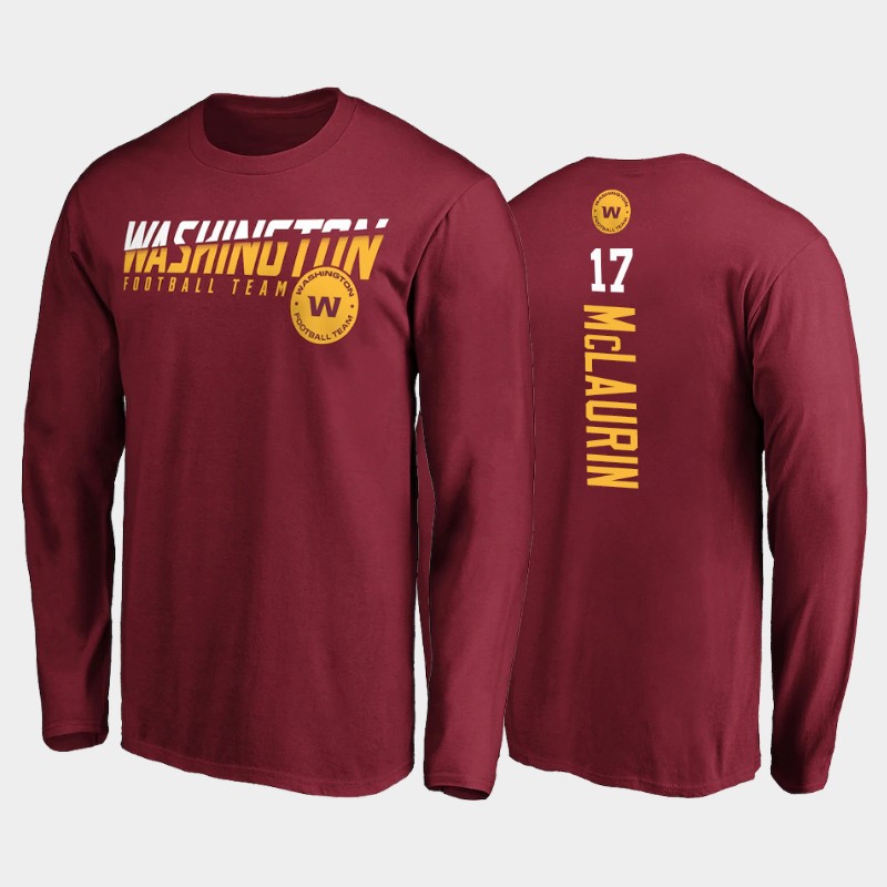 Men's Washington Football Team #17 Terry McLaurin 2020 NFL Burgundy Disrupt Mascot Long Sleeve T-shirt Men's Washington Football Team #17 Terry McLaurin 2020 NFL Burgundy Disrupt Mascot Long Sleeve T-shirt