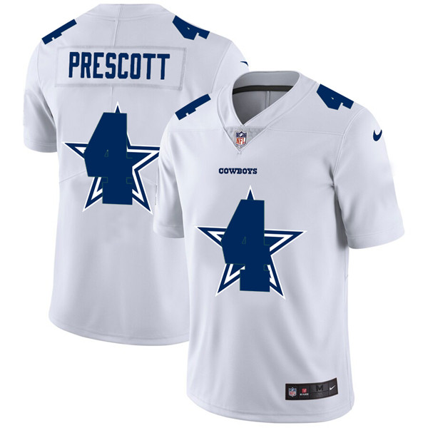Men's Dallas Cowboys #4 Dak Prescott White NFL Stitched Jersey Men's Dallas Cowboys #4 Dak Prescott White NFL Stitched Jersey