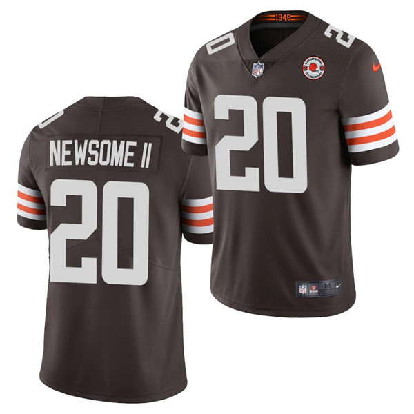 Men's Cleveland Browns #20 Greg Newsome II 2021 Brown NFL 75th Anniversary Vapor Untouchable Limited Stitched Jersey Men's Cleveland Browns #20 Greg Newsome II 2021 Brown NFL 75th Anniversary Vapor Untouchable Limited Stitched Jersey