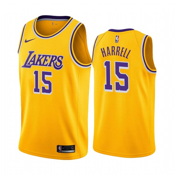 Men's Los Angeles Lakers #15 Montrezl Harrell Gold Icon Edition 2020-21 Stitched NBA Jersey Men's Los Angeles Lakers #15 Montrezl Harrell Gold Icon Edition 2020-21 Stitched NBA Jersey