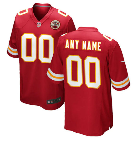 Men's Kansas City Chiefs Customized Red Stitched Game Jersey Men's Kansas City Chiefs Customized Red Stitched Game Jersey