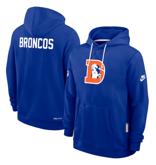 Men's Denver Broncos Blue Sideline Hoodie
