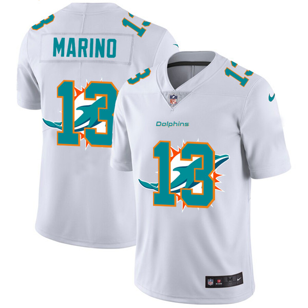 Men's Miami Dolphins #13 Dan Marino White NFL Stitched Jersey Men's Miami Dolphins #13 Dan Marino White NFL Stitched Jersey