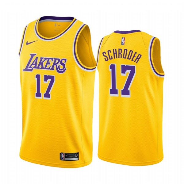 Men's Los Angeles Lakers #17 Dennis Schröder Gold Icon Edition 2020-21 Stitched NBA Jersey Men's Los Angeles Lakers #17 Dennis Schröder Gold Icon Edition 2020-21 Stitched NBA Jersey