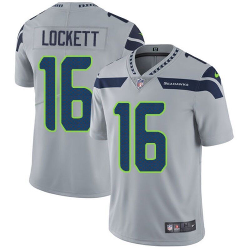 Men's Seattle Seahawks #16 Tyler Lockett Grey Vapor Untouchable Limited Stitched NFL Jersey Men's Seattle Seahawks #16 Tyler Lockett Grey Vapor Untouchable Limited Stitched NFL Jersey
