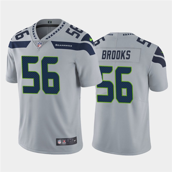 Men's Seattle Seahawks #56 Jordyn Brooks Gray Vapor Untouchable Limited Stitched NFL Jersey Men's Seattle Seahawks #56 Jordyn Brooks Gray Vapor Untouchable Limited Stitched NFL Jersey