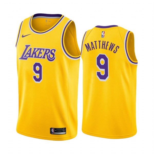 Men's Los Angeles Lakers #9 Wesley Matthews Gold Icon Edition 2020-21 Stitched NBA Jersey Men's Los Angeles Lakers #9 Wesley Matthews Gold Icon Edition 2020-21 Stitched NBA Jersey