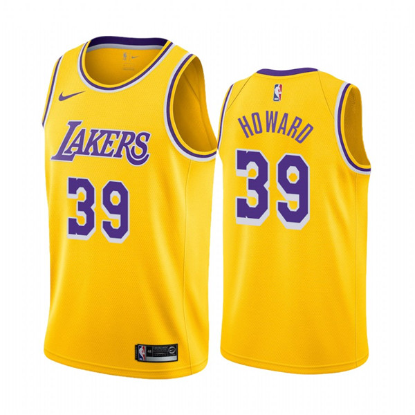 Men's Los Angeles Lakers #39 Dwight Howard Yellow 2020 Western Conference Champions Stitched Jersey Men's Los Angeles Lakers #39 Dwight Howard Yellow 2020 Western Conference Champions Stitched Jersey