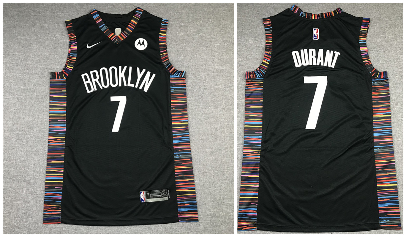 Men's Brooklyn Nets #7 Kevin Durant Black Stitched NBA Jersey