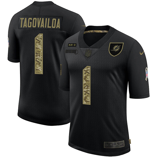 Men's Miami Dolphins #1 Tua Tagovailoa 2020 Black Camo Salute To Service Limited Stitched NFL Jersey Men's Miami Dolphins #1 Tua Tagovailoa 2020 Black Camo Salute To Service Limited Stitched NFL Jersey