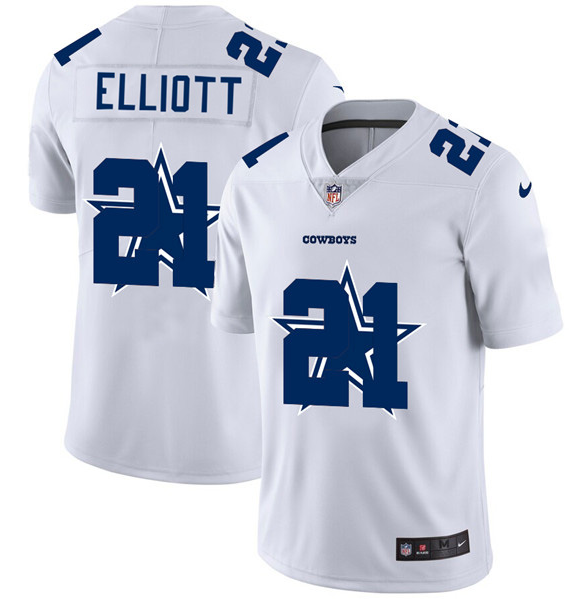 Men's Dallas Cowboys #21 Ezekiel Elliott White NFL Stitched Jersey Men's Dallas Cowboys #21 Ezekiel Elliott White NFL Stitched Jersey