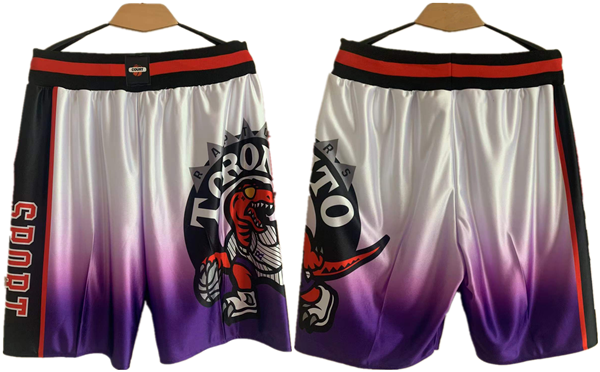 Men's Toronto Raptors White/Purple Shorts (Run Small) Men's Toronto Raptors White/Purple Shorts (Run Small)